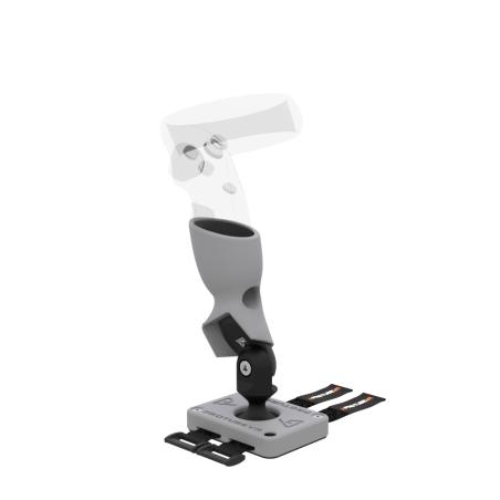 Left view of Right hand ProTas VR Joystick for Meta Quest 1 with Grey PLA base with Grey PLA cups