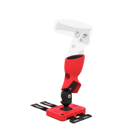 Right view of Left hand ProTas VR Joystick for Meta Quest 1 with Red PLA base with Red PLA cups