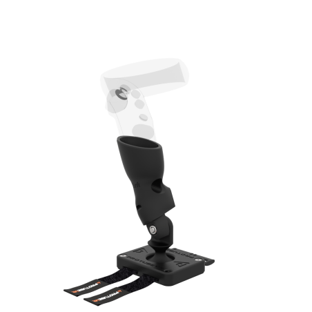 Left view of Left hand ProTas VR Joystick for Meta Quest 1 with Carbon base with Black Carbon cups