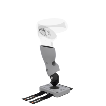Left view of Left hand ProTas VR Joystick for Meta Quest 2 with Grey PLA base with Grey PLA cups
