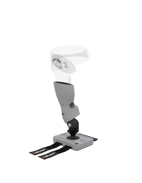 Left view of Left hand ProTas VR Joystick for Meta Quest 2 with Grey PLA base with Grey PLA cups