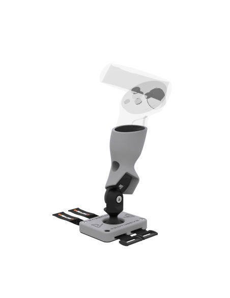 Right view of Left hand ProTas VR Joystick for Meta Quest 2 with Grey PLA base with Grey PLA cups