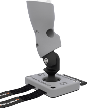 Zoom view of Left hand ProTas VR Joystick for Meta Quest 2 with Grey PLA base with Grey PLA cups