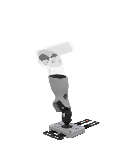 Left view of Right hand ProTas VR Joystick for Meta Quest 2 with Grey PLA base with Grey PLA cups
