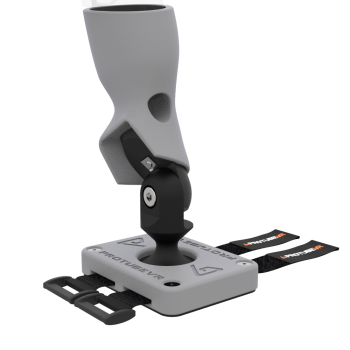 Zoom view of Right hand ProTas VR Joystick for Meta Quest 2 with Grey PLA base with Grey PLA cups
