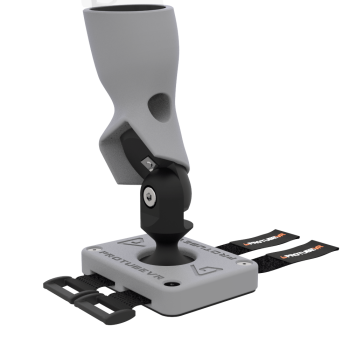 Zoom view of Right hand ProTas VR Joystick for Meta Quest 2 with Grey PLA base with Grey PLA cups