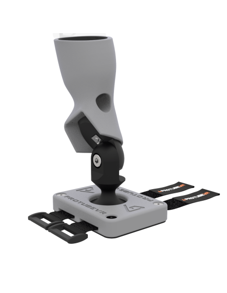 Zoom view of Right hand ProTas VR Joystick for Meta Quest 2 with Grey PLA base with Grey PLA cups