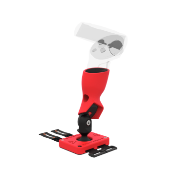 Right view of Left hand ProTas VR Joystick for Meta Quest 2 with Red PLA base with Red PLA cups