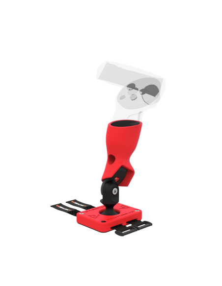 Right view of Left hand ProTas VR Joystick for Meta Quest 2 with Red PLA base with Red PLA cups