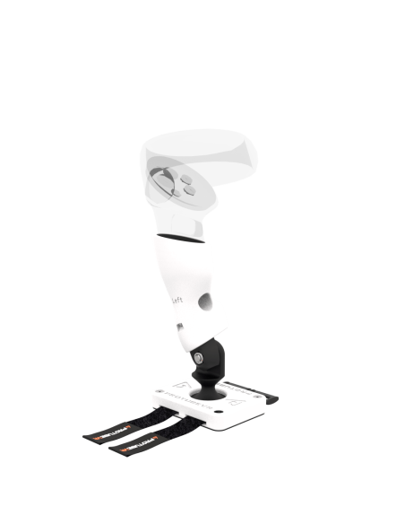 Left view of Left hand ProTas VR Joystick for Meta Quest 2 with White PLA base with White PLA cups
