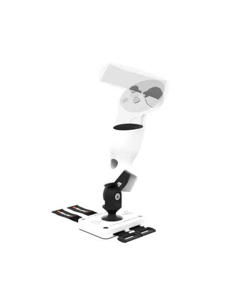 Right view of Left hand ProTas VR Joystick for Meta Quest 2 with White PLA base with White PLA cups