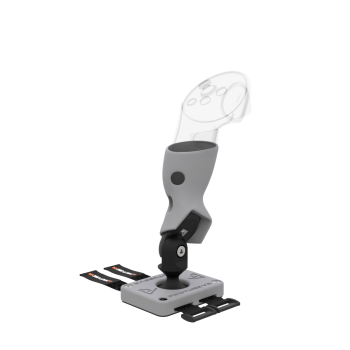 Right view of Left hand ProTas VR Joystick for Meta Quest 3 with Grey PLA base with Grey PLA cups