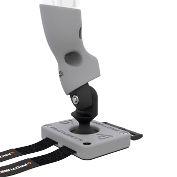 Zoom view of Left hand ProTas VR Joystick for Meta Quest 3 with Grey PLA base with Grey PLA cups