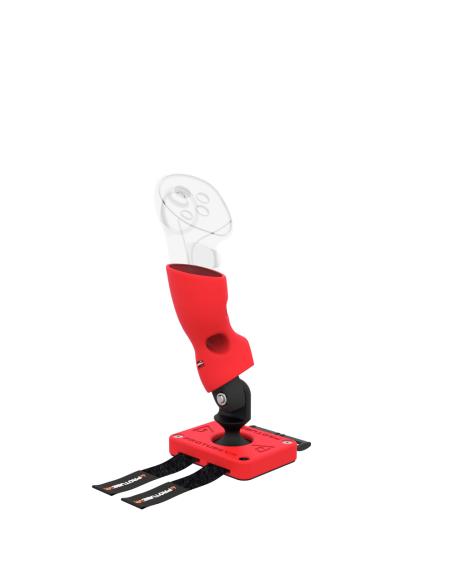 Left view of Left hand ProTas VR Joystick for Meta Quest 3 with Red PLA base with Red PLA cups