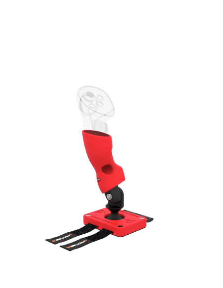 Left view of Left hand ProTas VR Joystick for Meta Quest 3 with Red PLA base with Red PLA cups