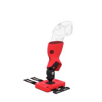 Right view of Left hand ProTas VR Joystick for Meta Quest 3 with Red PLA base with Red PLA cups