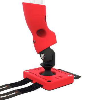 Zoom view of Left hand ProTas VR Joystick for Meta Quest 3 with Red PLA base with Red PLA cups