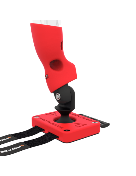 Zoom view of Left hand ProTas VR Joystick for Meta Quest 3 with Red PLA base with Red PLA cups