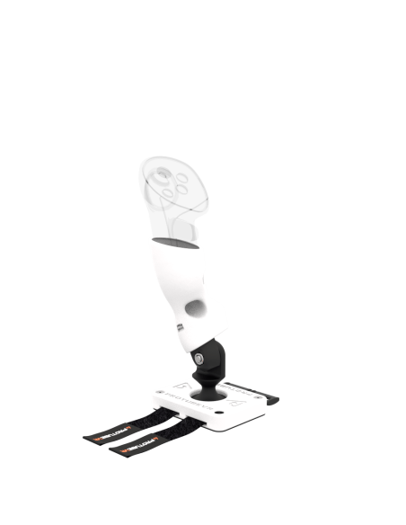 Left view of Left hand ProTas VR Joystick for Meta Quest 3 with White PLA base with White PLA cups