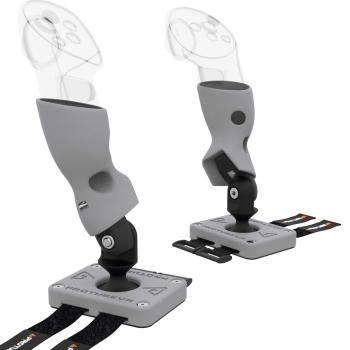 Zoom view of Pair of ProTas VR Joystick for Meta Quest 3 with Grey PLA base with Grey PLA cups