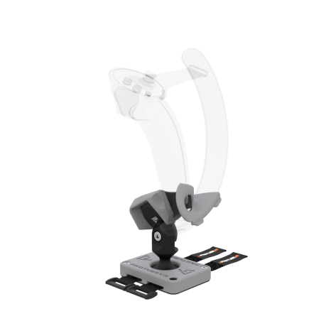 Left view of Right hand ProTas VR Joystick for Valve Index Knuckles with Grey PLA base with Grey PLA cups