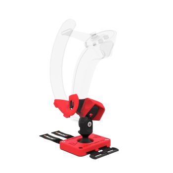 Right view of Left hand ProTas VR Joystick for Valve Index Knuckles with Red PLA base with Red PLA cups