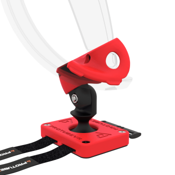 Zoom view of Left hand ProTas VR Joystick for Valve Index Knuckles with Red PLA base with Red PLA cups