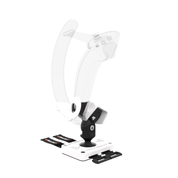 Right view of Left hand ProTas VR Joystick for Valve Index Knuckles with White PLA base with White PLA cups