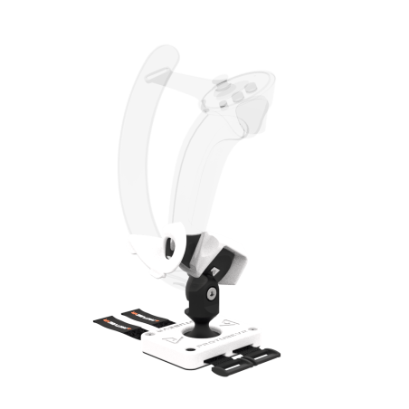 Right view of Left hand ProTas VR Joystick for Valve Index Knuckles with White PLA base with White PLA cups