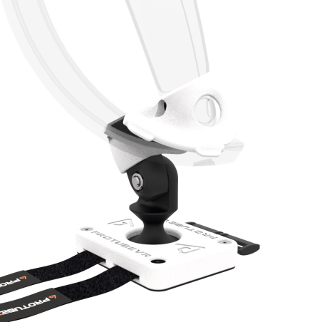 Zoom view of Left hand ProTas VR Joystick for Valve Index Knuckles with White PLA base with White PLA cups
