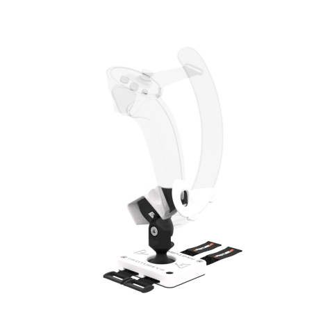 Left view of Right hand ProTas VR Joystick for Valve Index Knuckles with White PLA base with White PLA cups