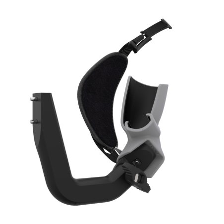 Right view of ProVolver Right Front extension to have an SMG simulator for Pico 4 with prostrap with Grey PLA cup