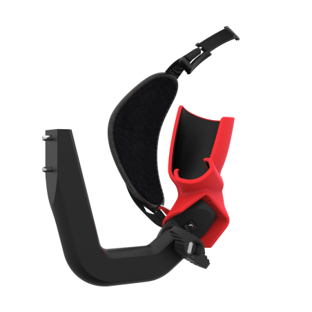 Right view of ProVolver Right Front extension to have an SMG simulator for Pico 4 with prostrap with Red PLA cup
