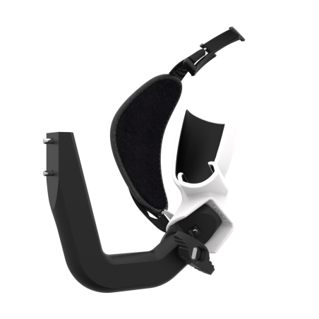 Right view of ProVolver Right Front extension to have an SMG simulator for Pico 4 with prostrap with White PLA cup