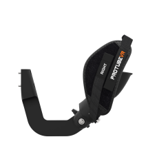 Side view of ProVolver Left Front extension to have an SMG simulator for Meta Quest 1 with prostrap with Black Carbon cup
