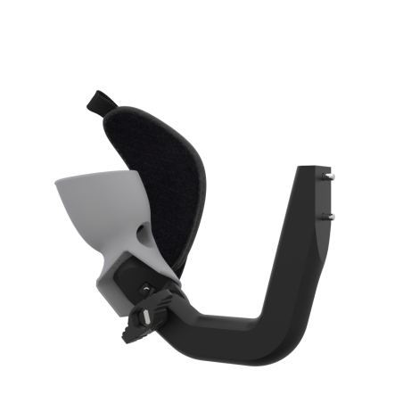 Left view of ProVolver Left Front extension to have an SMG simulator for Meta Quest 1 with prostrap with Grey PLA cup
