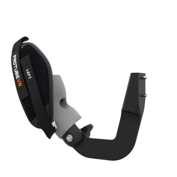 Left view of ProVolver Right Front extension to have an SMG simulator for Meta Quest 1 with prostrap with Grey PLA cup