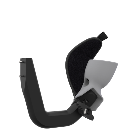 Right view of ProVolver Right Front extension to have an SMG simulator for Meta Quest 1 with prostrap with Grey PLA cup