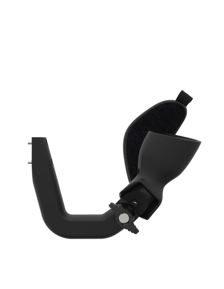 Side view of ProVolver Right Front extension to have an SMG simulator for Meta Quest 2 with prostrap with Black Carbon cup