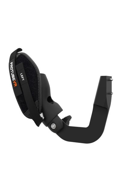 Left view of ProVolver Right Front extension to have an SMG simulator for Meta Quest 2 with prostrap with Black Carbon cup