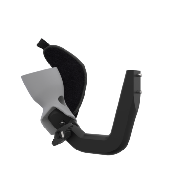 Left view of ProVolver Left Front extension to have an SMG simulator for Meta Quest 2 with prostrap with Grey PLA cup
