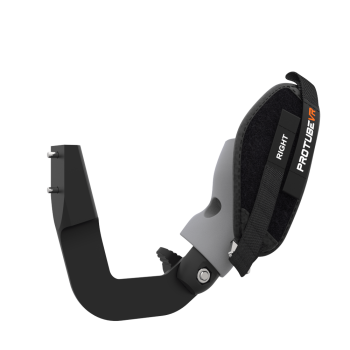 Right view of ProVolver Left Front extension to have an SMG simulator for Meta Quest 2 with prostrap with Grey PLA cup