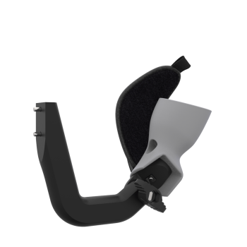 Right view of ProVolver Right Front extension to have an SMG simulator for Meta Quest 2 with prostrap with Grey PLA cup
