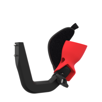 Right view of ProVolver Right Front extension to have an SMG simulator for Meta Quest 2 with prostrap with Red PLA cup