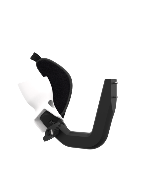 Left view of ProVolver Left Front extension to have an SMG simulator for Meta Quest 2 with prostrap with White PLA cup
