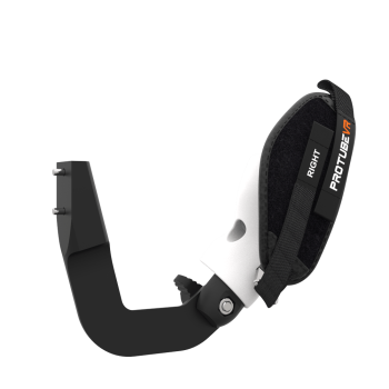 Right view of ProVolver Left Front extension to have an SMG simulator for Meta Quest 2 with prostrap with White PLA cup