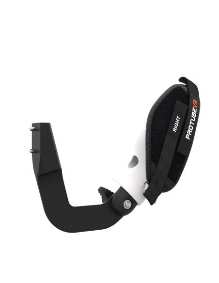 Right view of ProVolver Left Front extension to have an SMG simulator for Meta Quest 2 with prostrap with White PLA cup