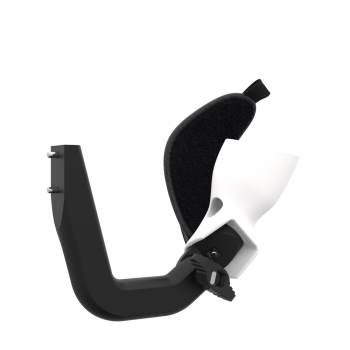 Right view of ProVolver Right Front extension to have an SMG simulator for Meta Quest 2 with prostrap with White PLA cup