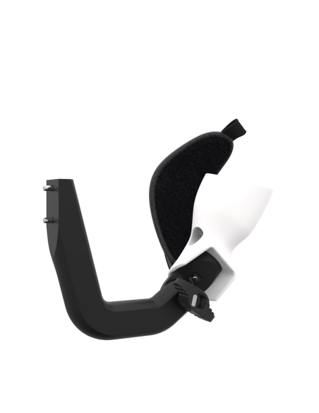 Right view of ProVolver Right Front extension to have an SMG simulator for Meta Quest 2 with prostrap with White PLA cup