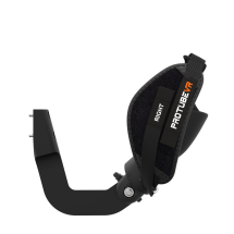 Side view of ProVolver Left Front extension to have an SMG simulator for Meta Quest 3 with prostrap with Black Carbon cup